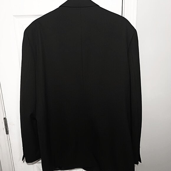 Linea Uomo Men Black 3 Metal Button Suit Jacket Only 44R - Picture 7 of 12